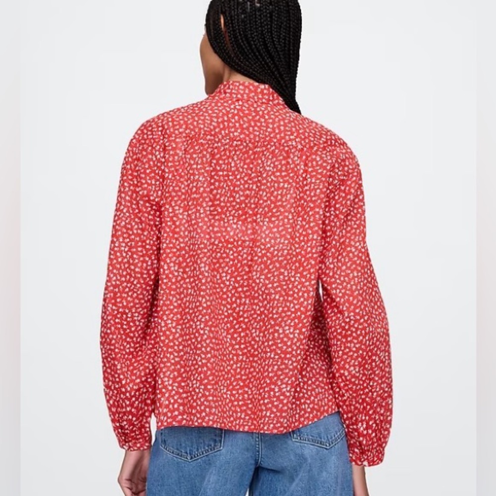 GAP Relaxed Button-Front Blouse, NWT - Picture 4 of 12